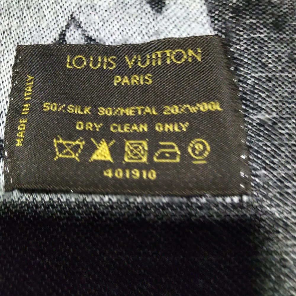 Authentic Louis Vuitton Black & Gray Monogram Shawl - Picture 4 of 4